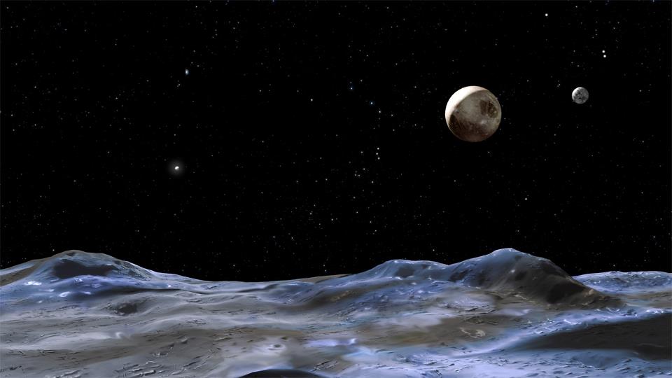 Pluto & Its Moons From the Surface