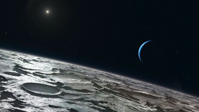 An approximation of how Triton's atmosphere may look. (Credit: Credit: ESO/L. Calçada)