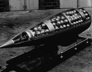 Sarin bomb ready to be dropped during WWII via wiki