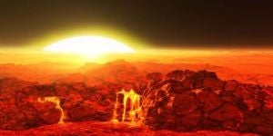 Rendering of Kepler 78b's surface (Credit: Ron Miller)