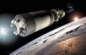 This is probably our best chance at doing so (Rendering of a spaceship leaving Earth, credit: Credit: NASA/John Frassanito and Associates)