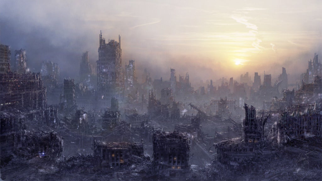 An artist rendering of how Earth might look post-humans. (Credit inetgrafx)
