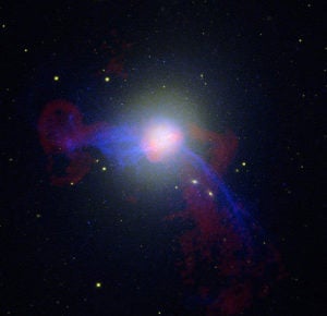 M87 Might Host a Black Hole Credit: NASA/CXC/CfA/W. Forman et al./NRAO/AUI/NSF/W. Cotton;/ESA/Hubble Heritage Team (STScI/AURA), and R. Gendler