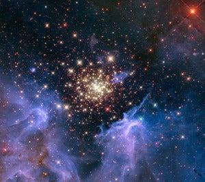 This is another starformng region (Image credit: NASA, ESA, R. O’Connell (University of Virginia), F. Paresce (National Institute for Astrophysics, Bologna, Italy), E. Young (Universities Space Research Association/Ames Research Center), the WFC3 Science Oversight Committee, and the Hubble Heritage Team (STScI/AURA))