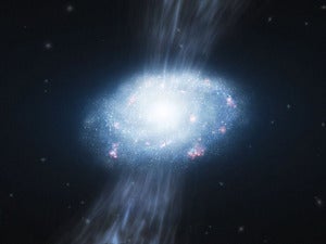 An artist rendering of a young galaxy (Credit: ESO/L. Calçada [Source])