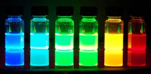 Quantum Dots" essentially emit different color of light (wavelengths) when they tune the composition. (Image Credit: Sigma-Aldrich)