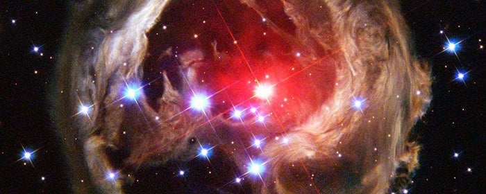 A close up image of Monocerotis' central star. Image credit: Hubble