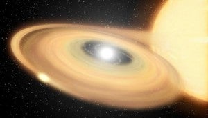 Artist rendering of the nova generated by a star similar to V959 Mon (Credit: NASA / JPL-Caltech)