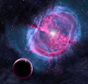 Artist rendering of a planet orbiting an older, more evolved star (Credit: David A. Aguilar (CfA)