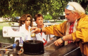 Will fueling your hydrogen-powered car be this easy? - (Image from Back To The Future, Universal Studios)