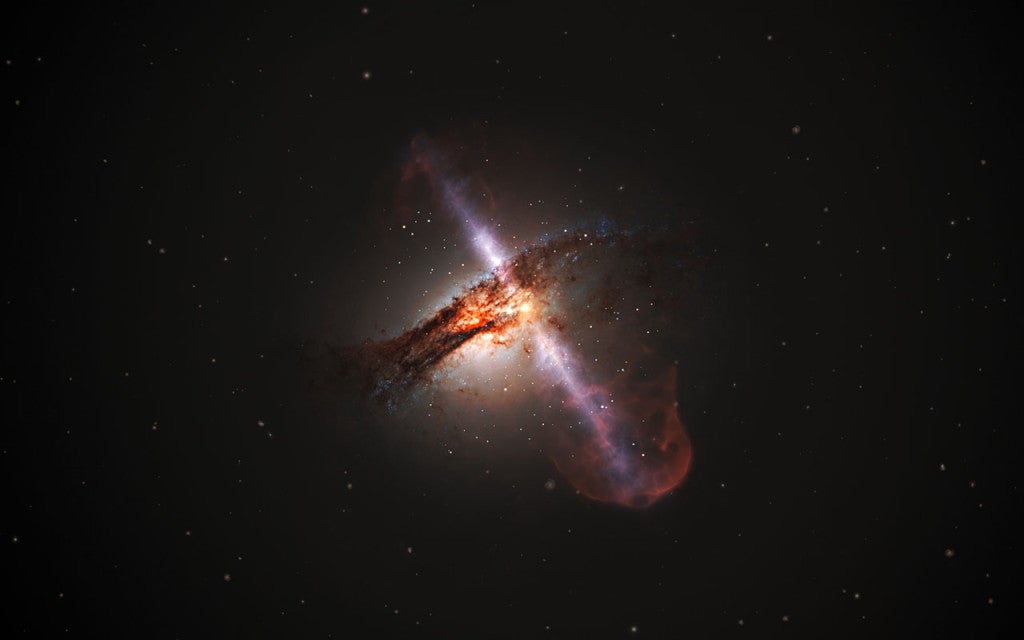 Galaxy With Black Hole Jets