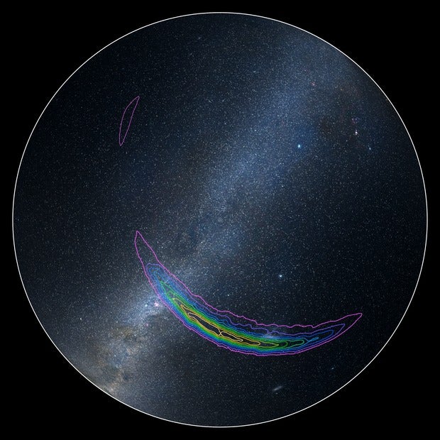 Image of the probability map for the source location of the gravitational waves discovered by LIGO. Credit: Caltech/MIT/LIGO Lab