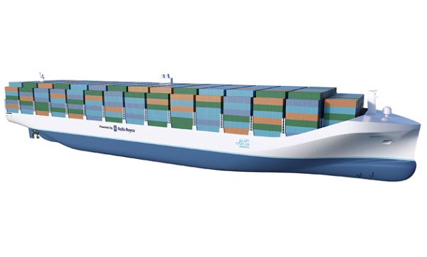 Concept for an autonomous container ship. Credit: Rolls-Royce