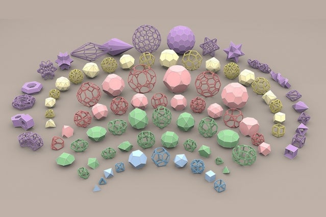 Digital rendering of the diverse DNA structures autonomously designed by the DAEDALUS algorithm. Credit: Digizyme