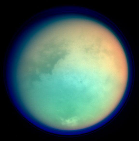 Titan in ultraviolet and infrared wavelengths. Cassini.