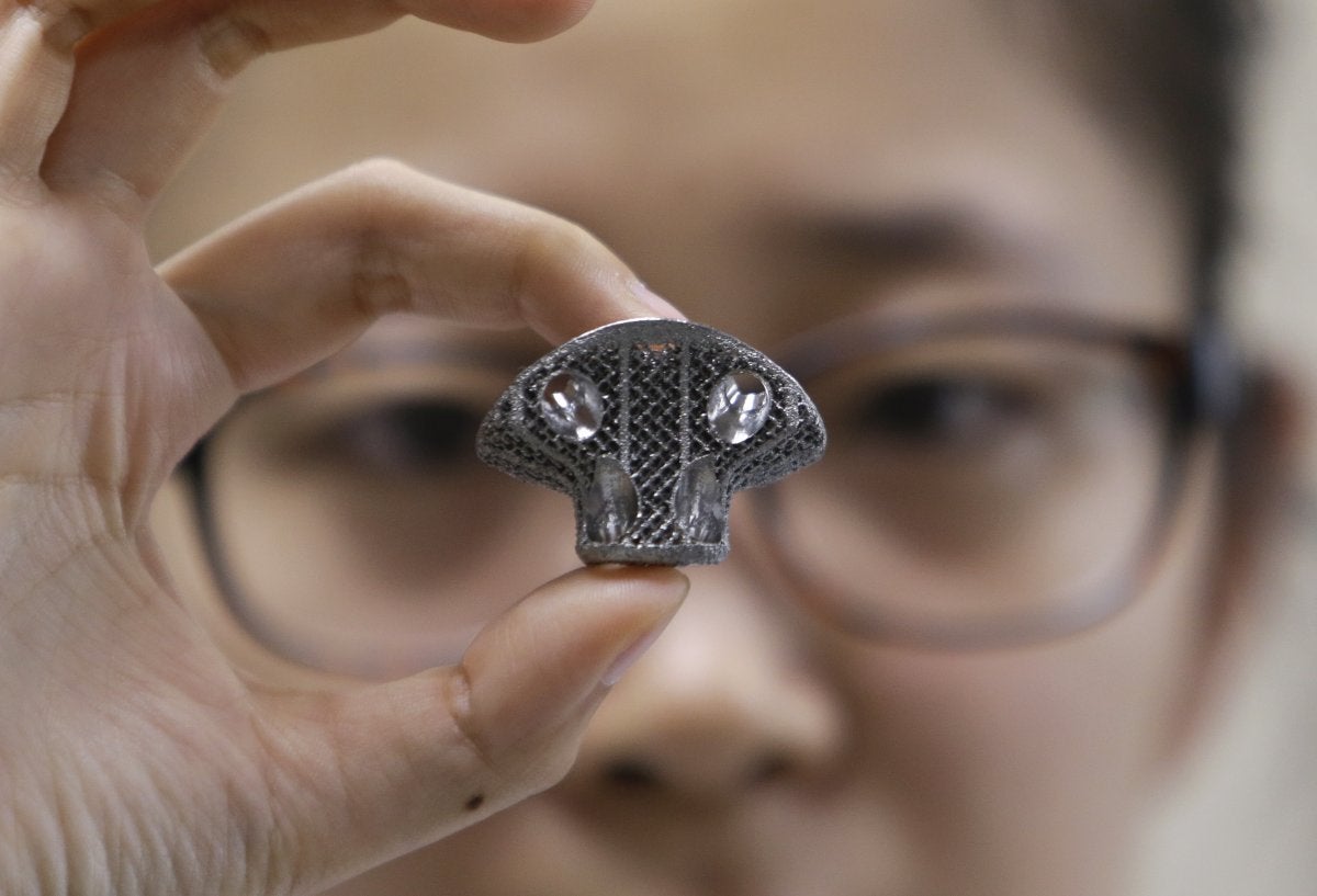 3D printed titanium vertebra. REUTERS/Jason Lee