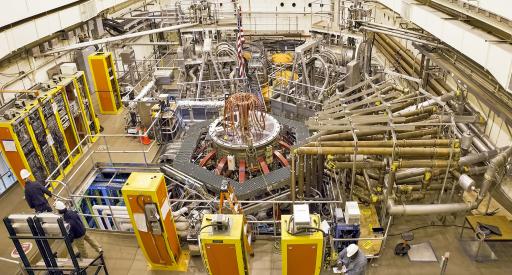 Test cell of the National Spherical Torus Experiment-Upgrade with tokamak in the center. (Photo by Elle Starkman/PPPL Office of Communications)