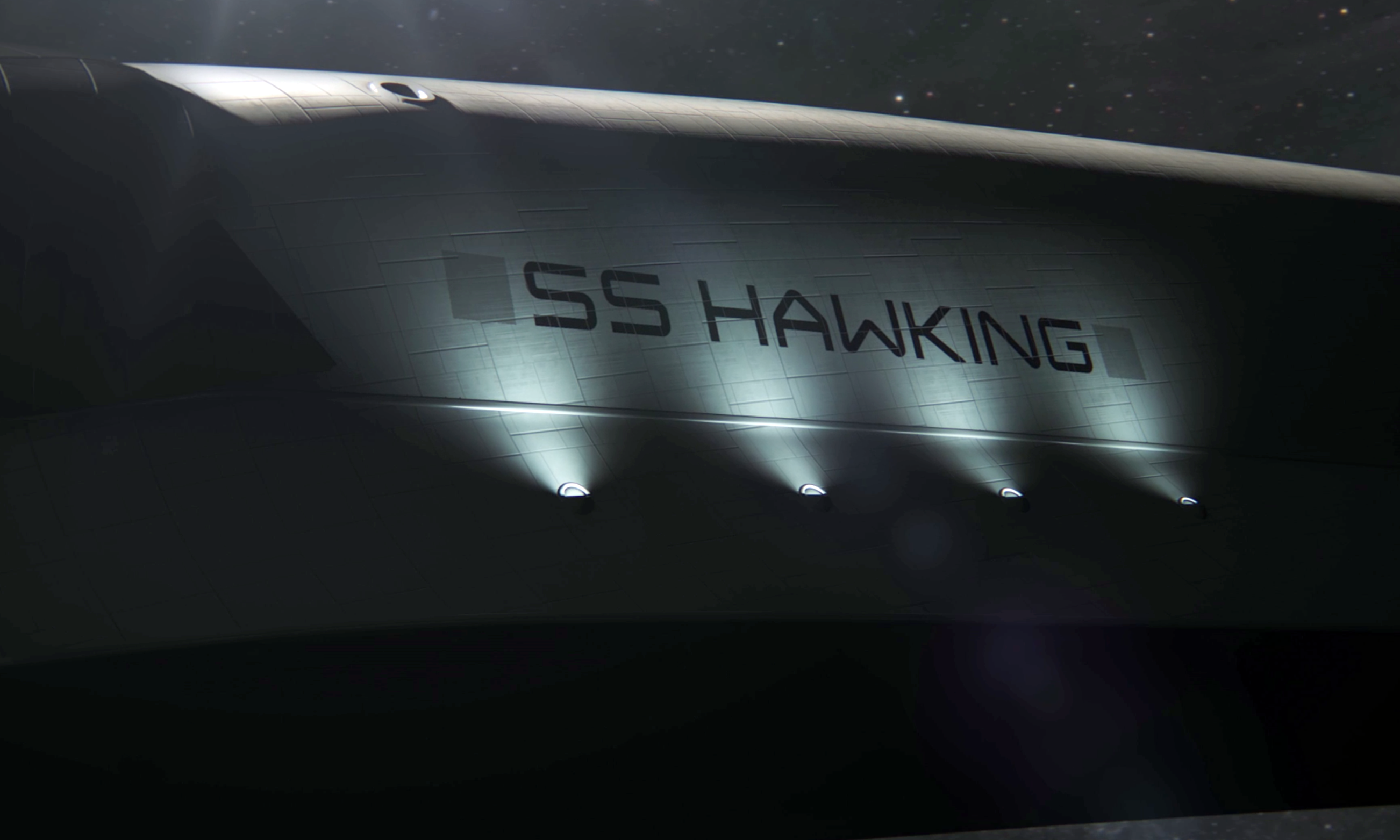 Hawking's CGI spaceship. Credit: Stephen Hawking's Favorite Places, screenshot
