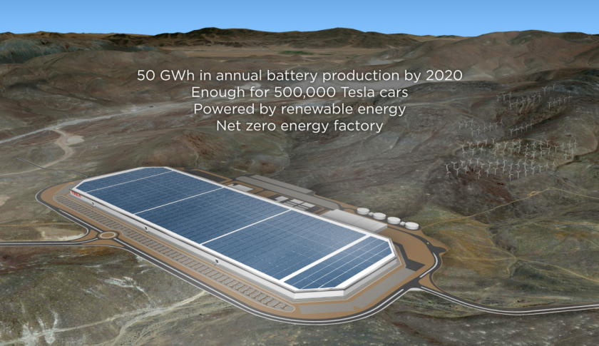 A rendering of the Gigafactory in Nevada. Credit: Tesla