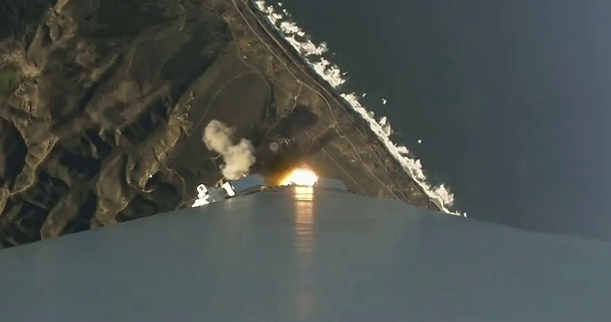 A view from a Falcon 9, from last January 14's launch. SpaceX