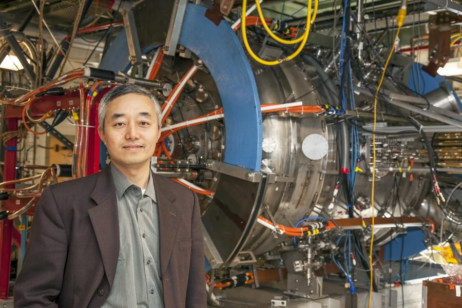 PPPL physicist Hantao Ji with the MRX. Photo Credit: Elle Starkman