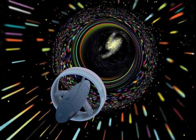 Artist’s concept of a spacecraft using an Alcubierre Warp Drive. Credit: NASA
