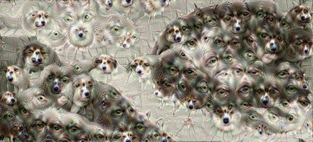 A Deep Dream Rendering of The Birth of Adam, where the A.I has been told to look for dogs and modify the picture where it finds them. Photo Credit: PROMario Klingemann, Flickr