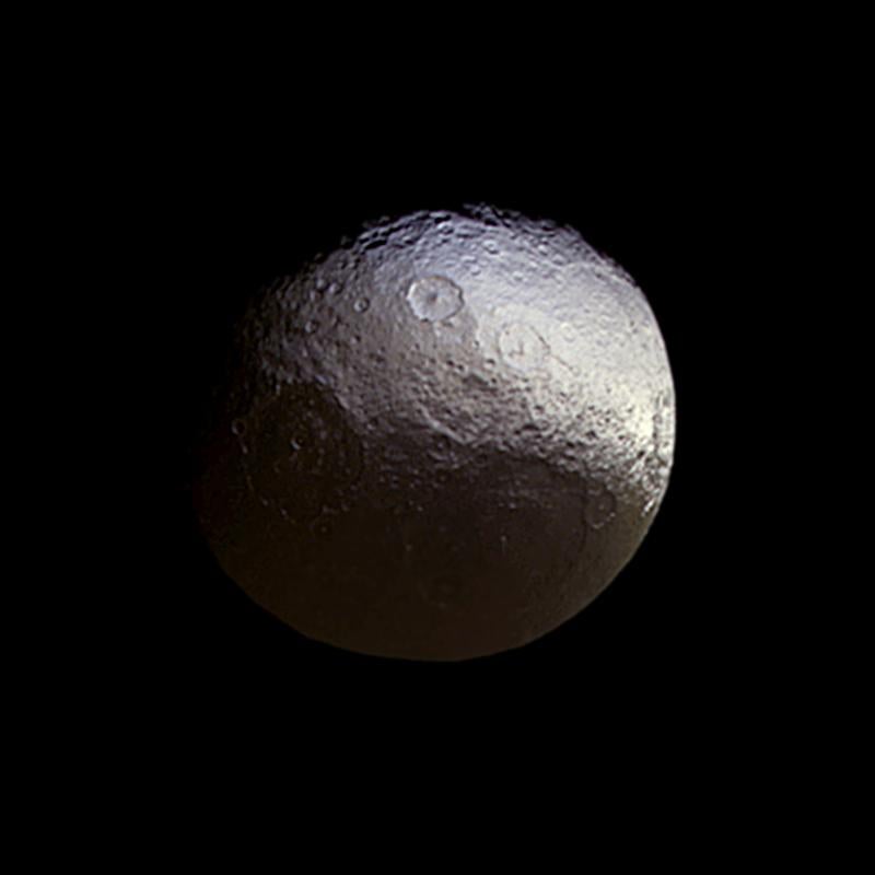 Iapetus with color. Image credit: NASA-JPL