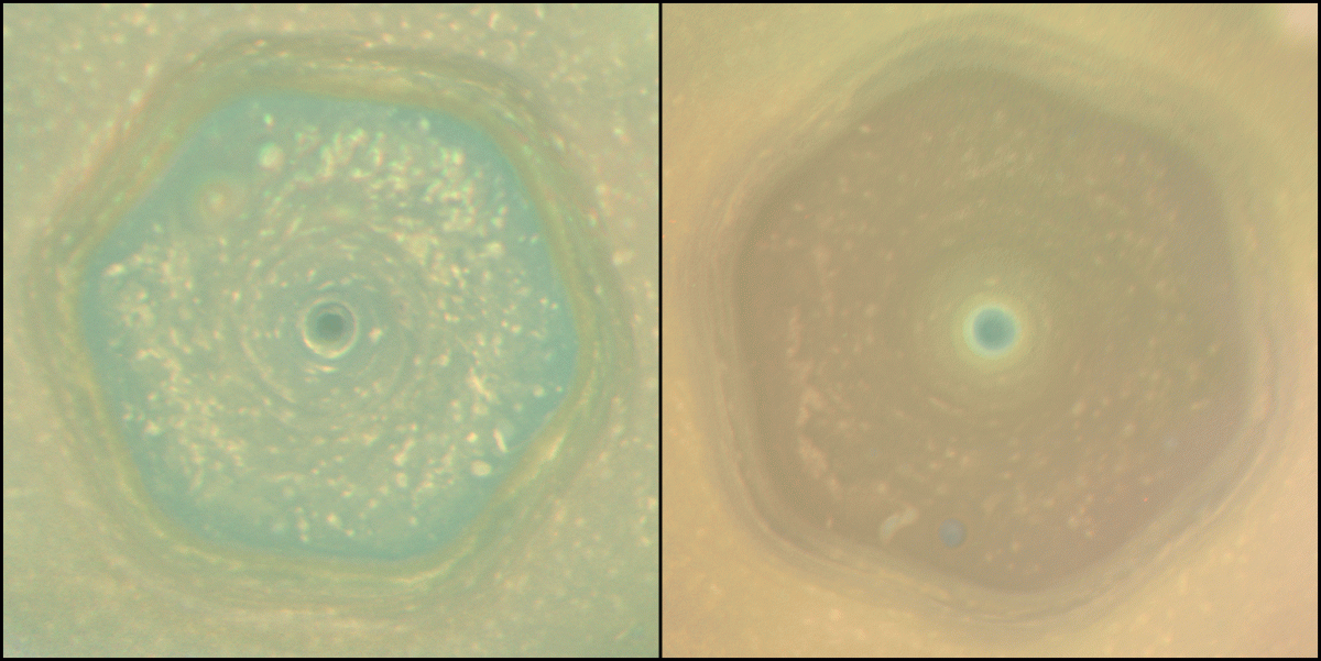 Saturn's hexagon on summer. Image credit: NASA-JPL