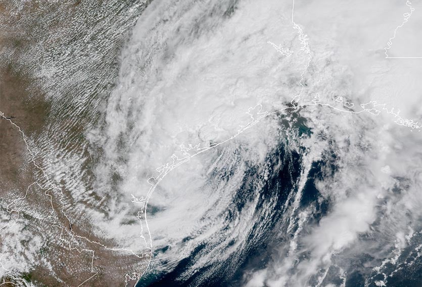 Hurricane Harvey, as it appears over Houston, Texas. (Image credit: NOAA/RAMMB)