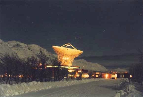 EISCAT's Tromsø radio dish, which sent three interstellar messages in October.