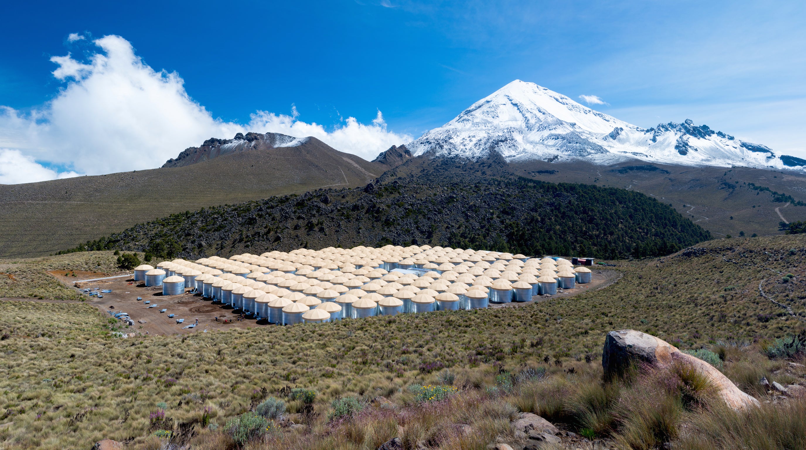 The HAWC Observatory, where new observations were made of antimatter hitting our atmosphere, potentially from dark matter decay.