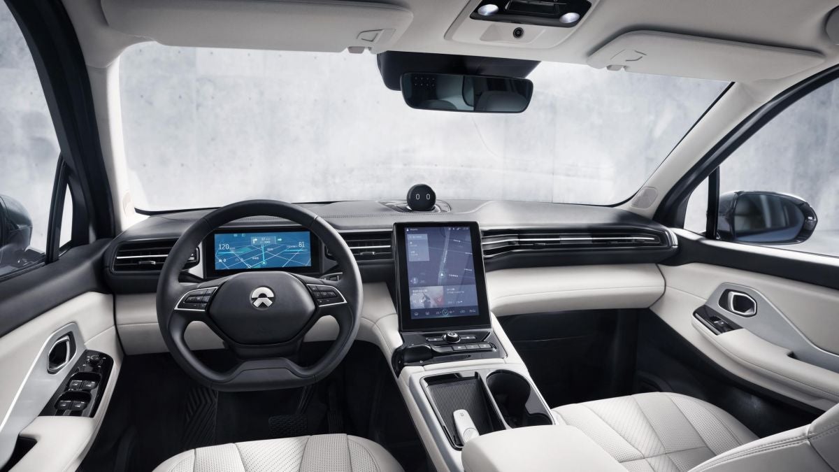 A look at the interior of NIO's ES8. Image Credit: NIO