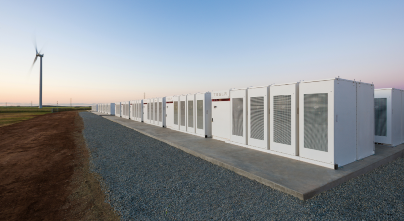 Tesla Powerpacks in South Australia, which make up about half of the new Australian mega-battery.