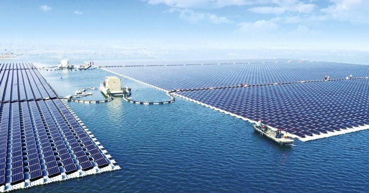 The largest floating solar farm in the world. Image Credit: Sungrow