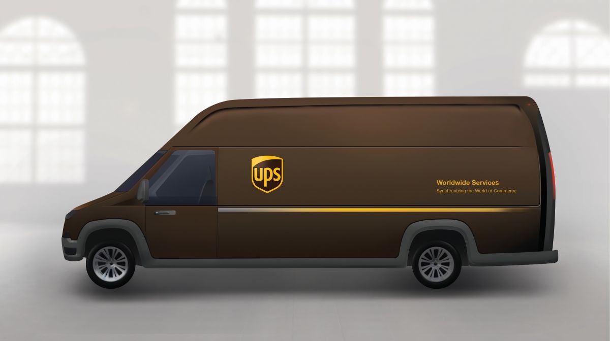 Artistic rendering of plug-in electric delivery truck. Image Credit: UPS