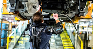 Assembly lines are increasingly automated, but for manufacturing at the OG of assembly lines, humans (with exoskeletons) are still behind the wheel.