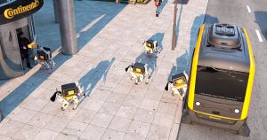 Continental came up with a vision of the future of delivery that involves robot dogs climbing stairs and ringing doorbells.