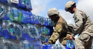 A Pentagon report found that Army soldiers' heavy reliance on bottled water won't be sustainable in the future due to climate change.