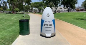 A woman tried to call for help via a Knightscope security robot covered in "police" markings, just to be told to step aside.