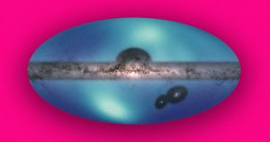 Scientists found a cluster of stars trailing behind our galaxy that they think could be trapped in a blob of dark matter.