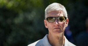 Apple's CEO has taken out a restraining order against a stalker who keeps emailing him photos of loaded guns and creeping around his house.