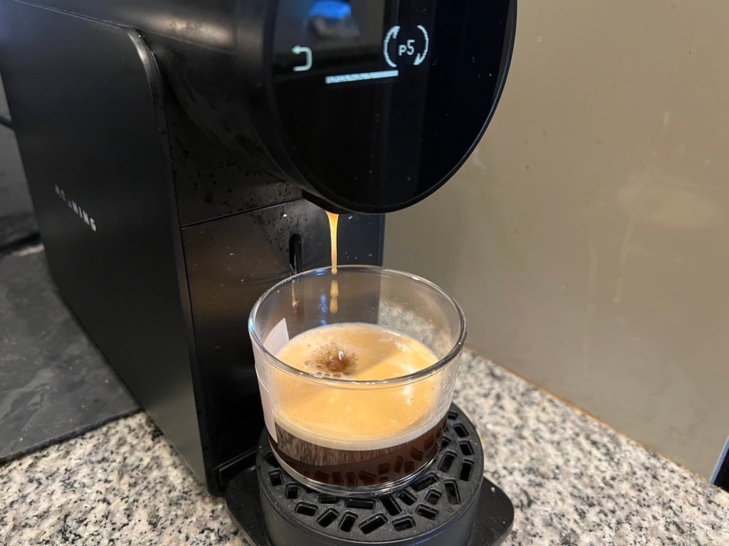 The Morning Machine brewing a cup. 