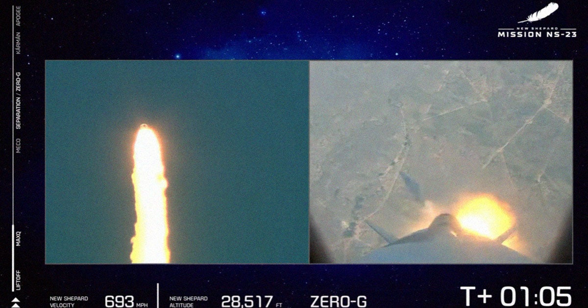 Blue Origin Rocket Fails Midway Through Flight, Jettisoning Capsule