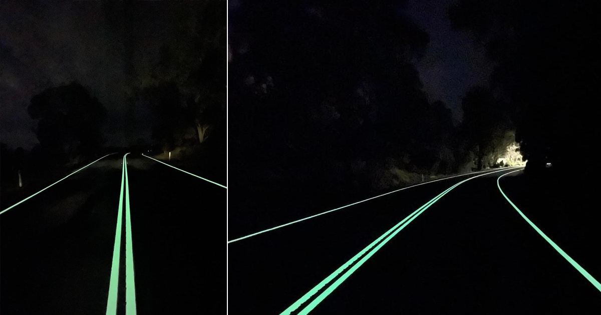 We're Absolutely Fascinated by These Glow-in-the-Dark Lane Markings
